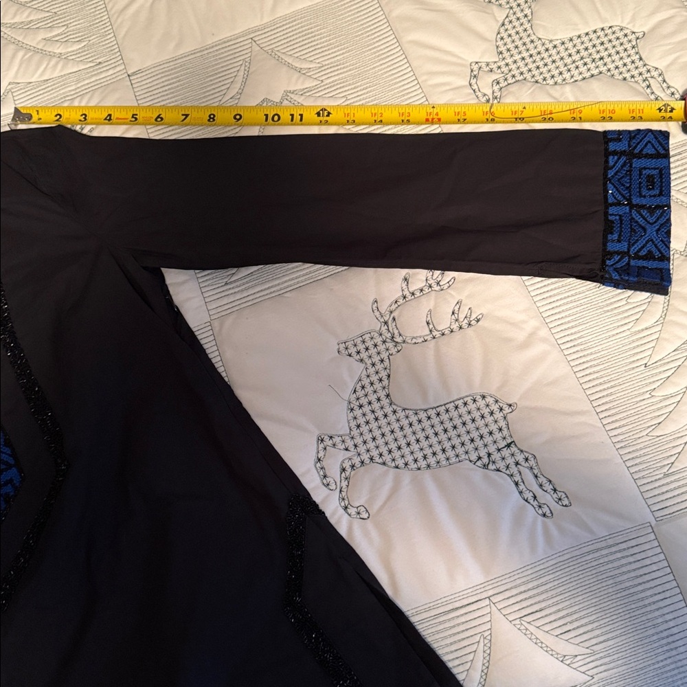 Tory Burch Black Top with Blue and Black Detailing-8 - Picture 5 of 9